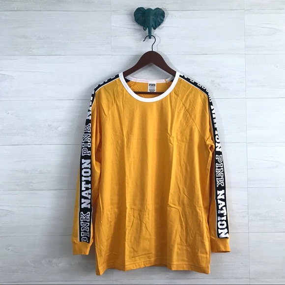 NEW Victoria’s Secret PINK Golden Glow Campus Tee - Picture 3 of 8